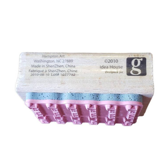Hampton Art Studio G Thank You Pattern Repeat Wood Mounted Rubber Stamp - Picture 7 of 8